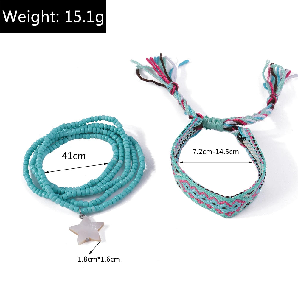 Boho Beaded Star Anklet