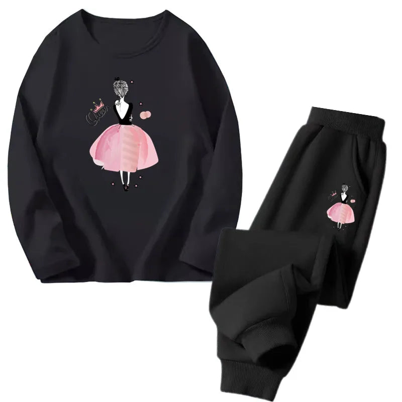 Girls Ballet Print Top & Pants Set