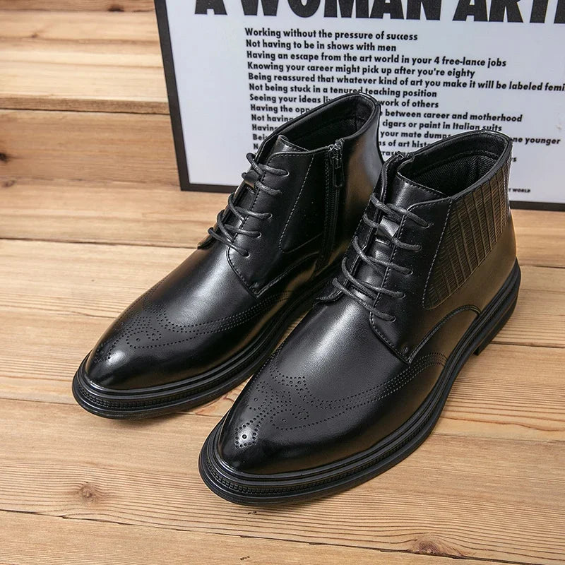Men's Leather Oxford Dress Boots