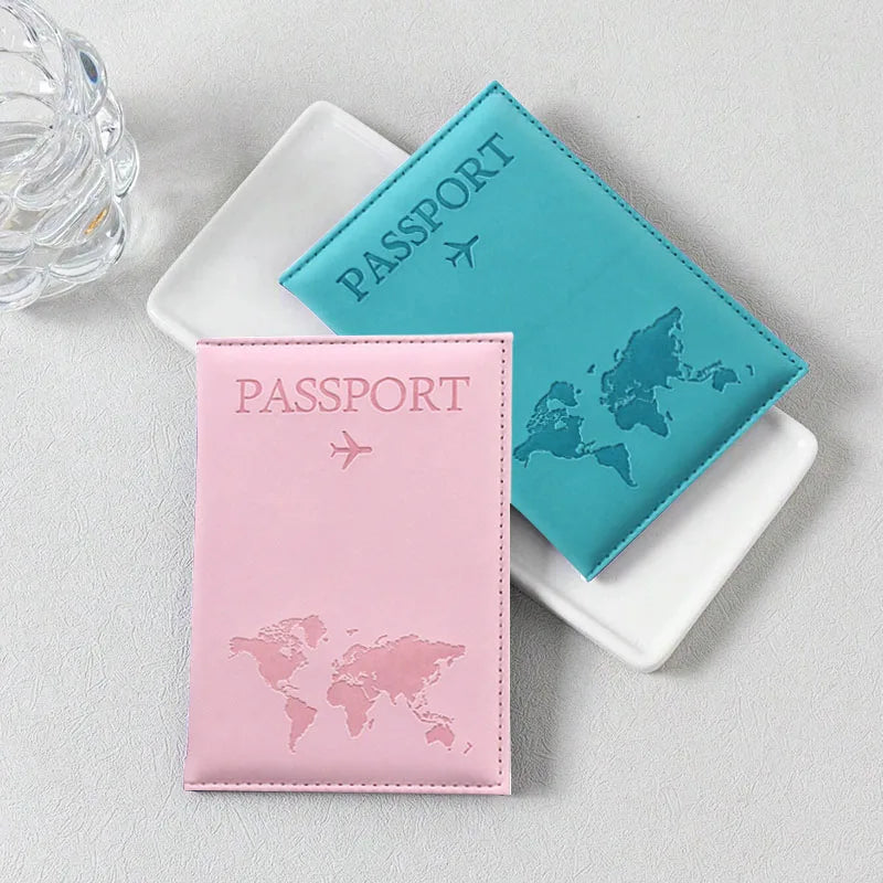 World Map Passport Cover