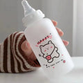 Strawberry Bear Straw Water Bottle 400ml