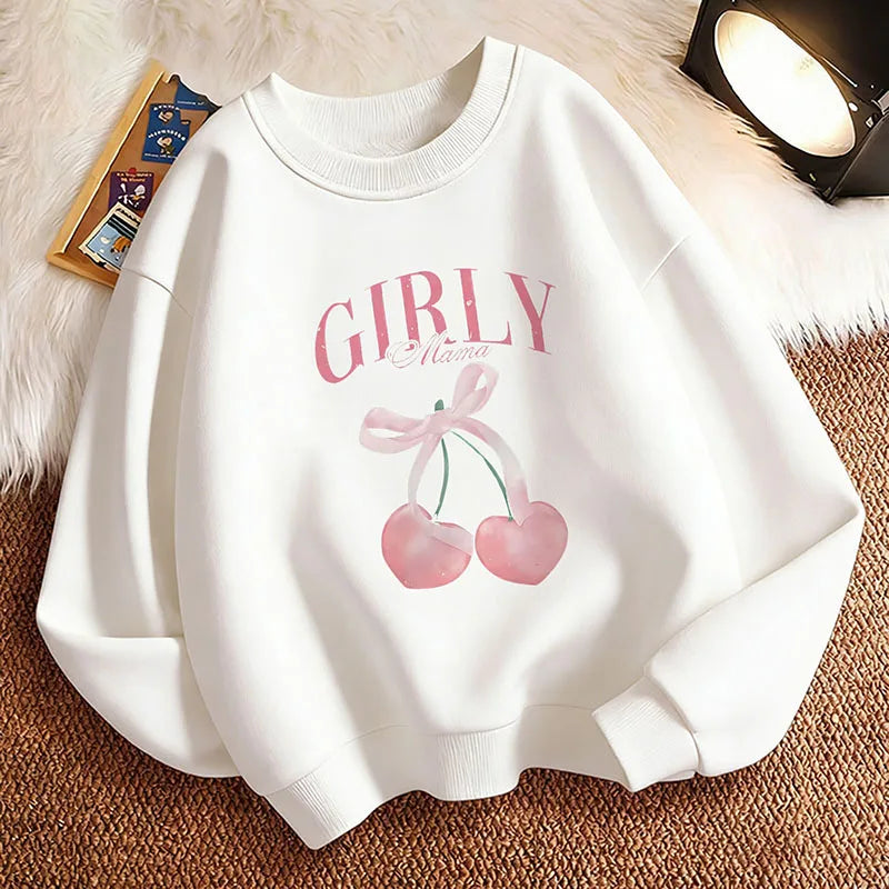 Girls Cherry Print Sweatshirt