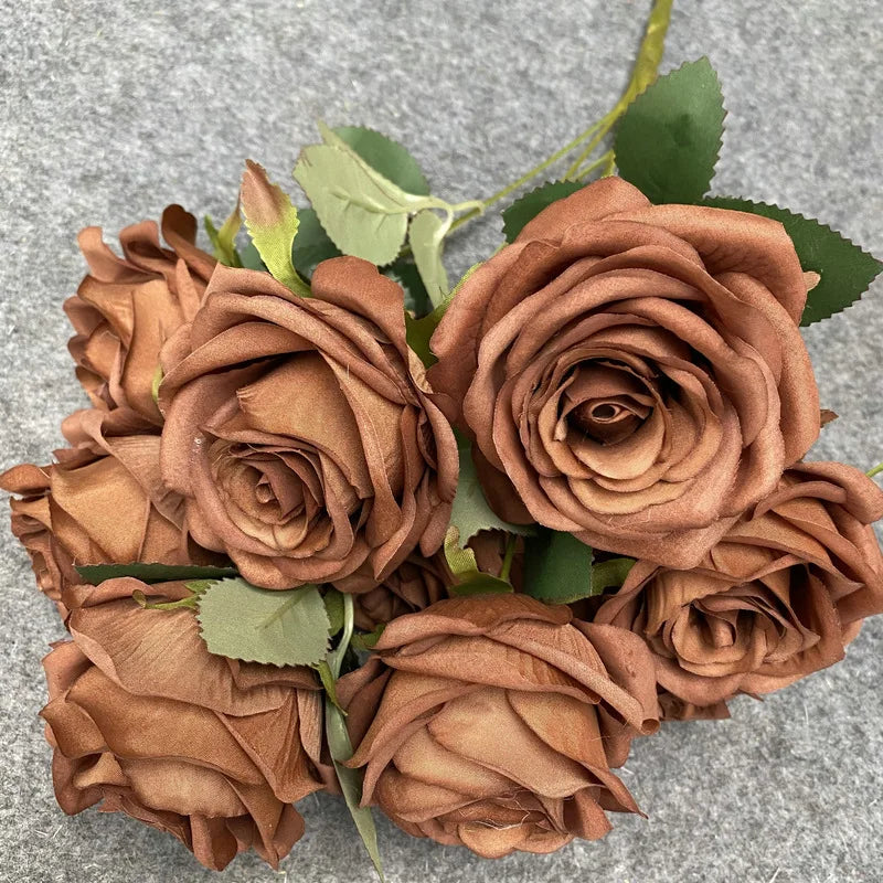 9-Head Artificial Rose Bouquet