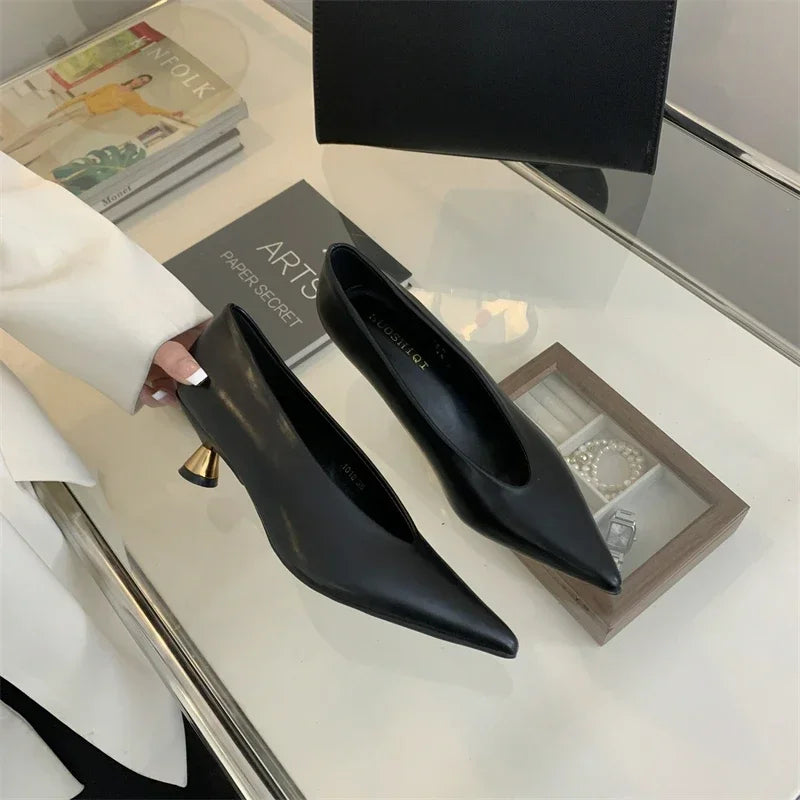 Women's Pointed-Toe Low-Heel Pumps