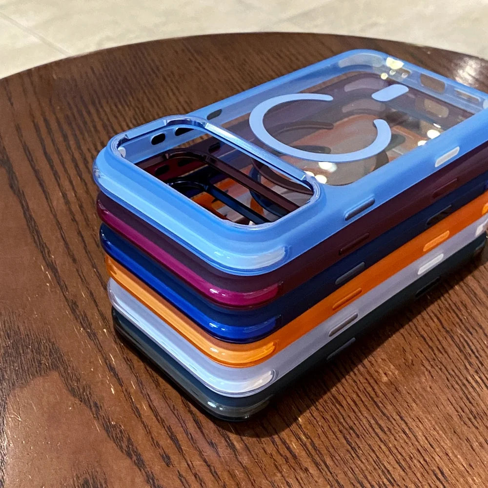 ✨ Clear Crystal Magnetic Wireless Charging Case