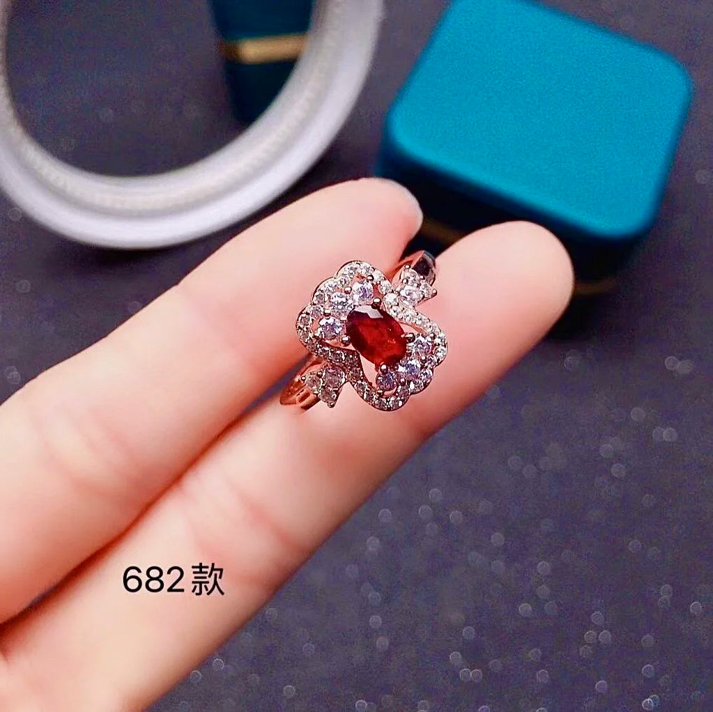 Natural Ruby Sterling Silver Ring