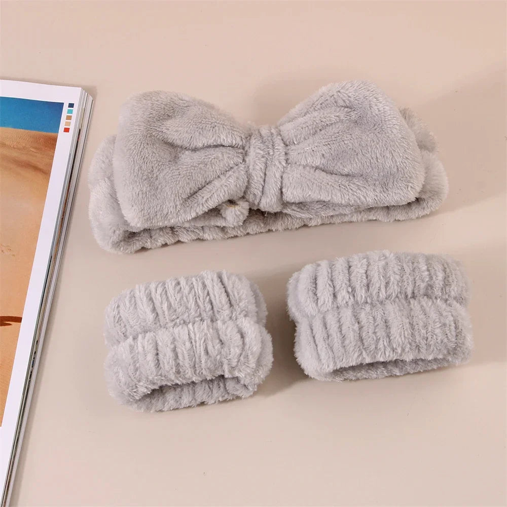 Spa Headband & Wristbands – 3 Pcs