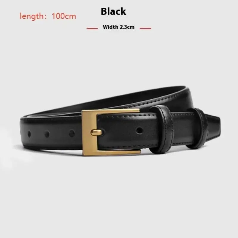 Women's Thin Leather Pin Buckle Belt