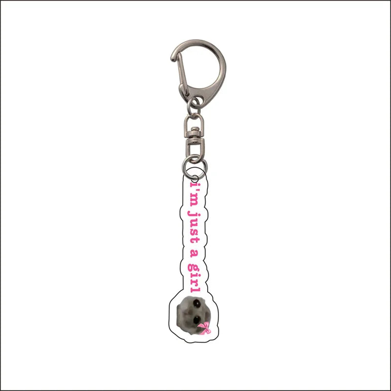 Crying Hamster Meme Keychain