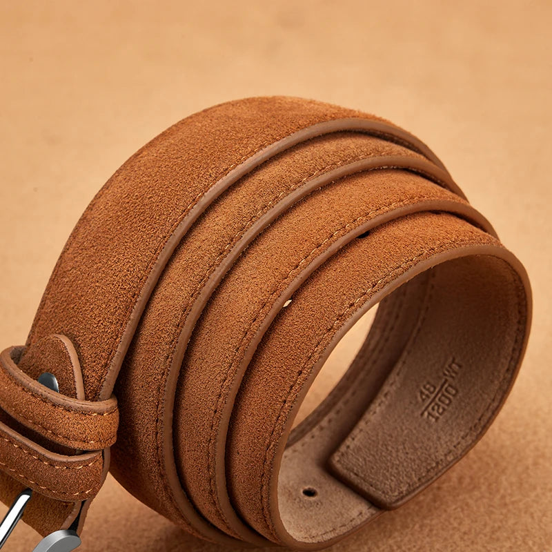 Plaid Suede Leather Pin Buckle Belt