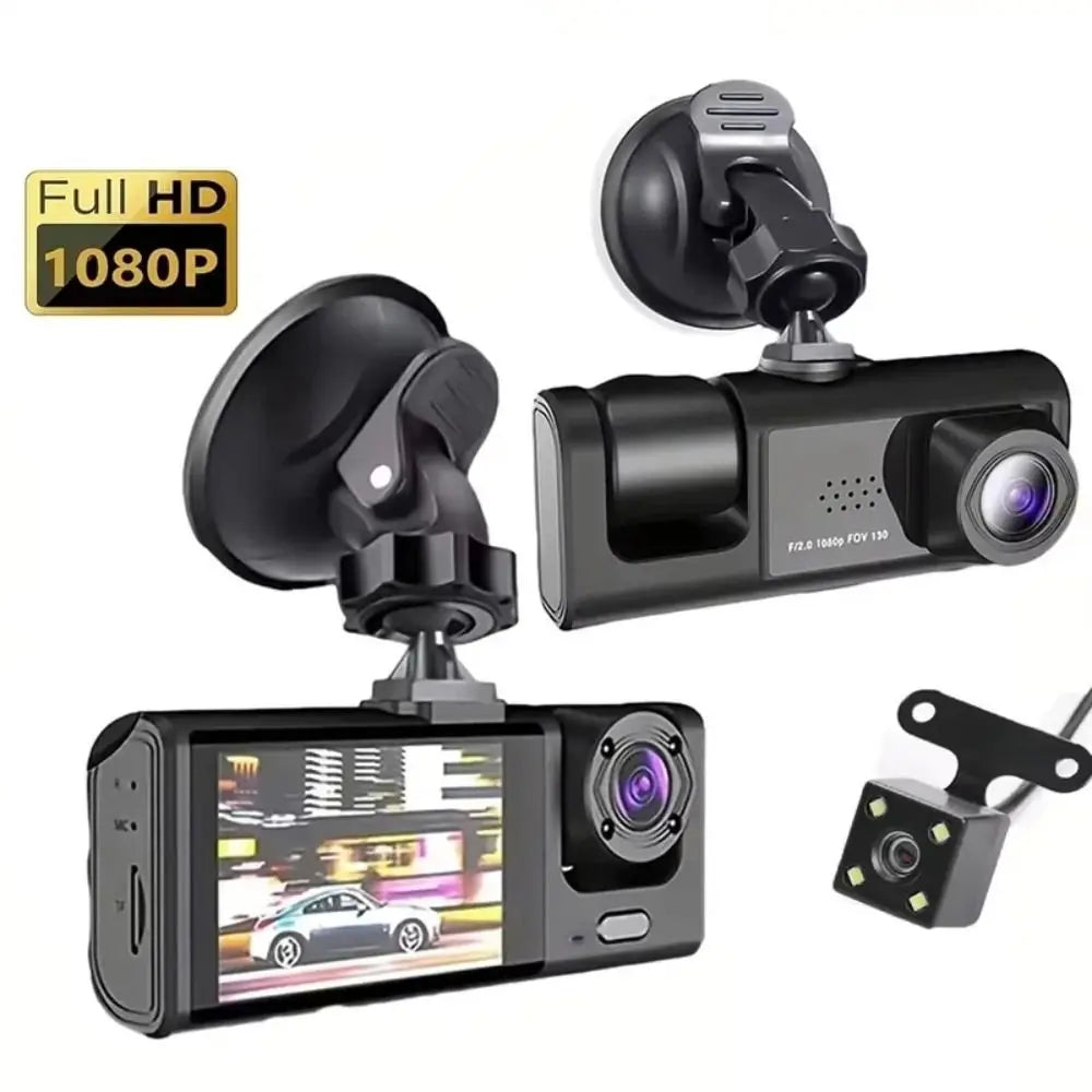 🔄 360° 3-Channel Dash Cam