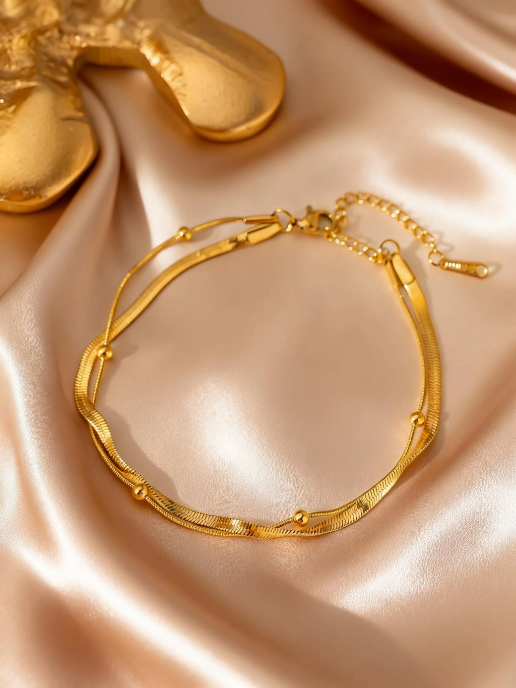 Boho Double-Layer Bead Anklet
