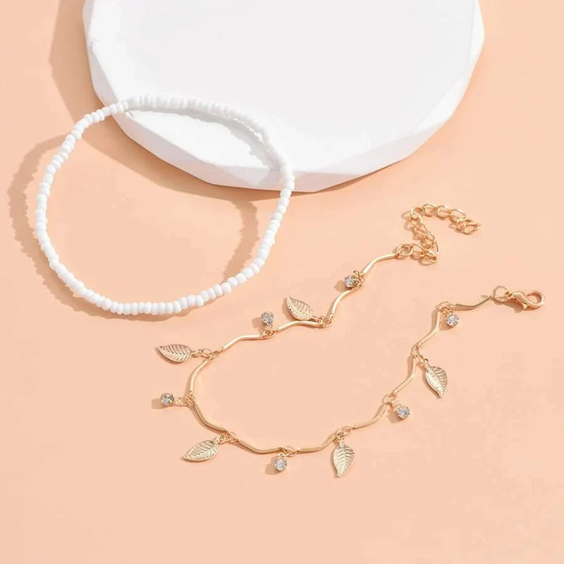 ⭐ Boho Star Crystal Anklet