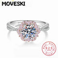 Pink Halo Moissanite Ring