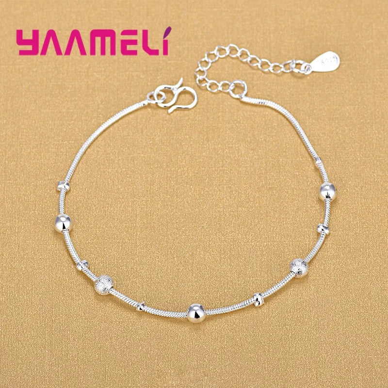 925 Silver Boho Charm Anklet