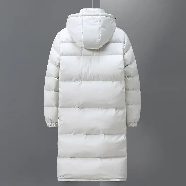 Men's Long White Duck Down Jacket