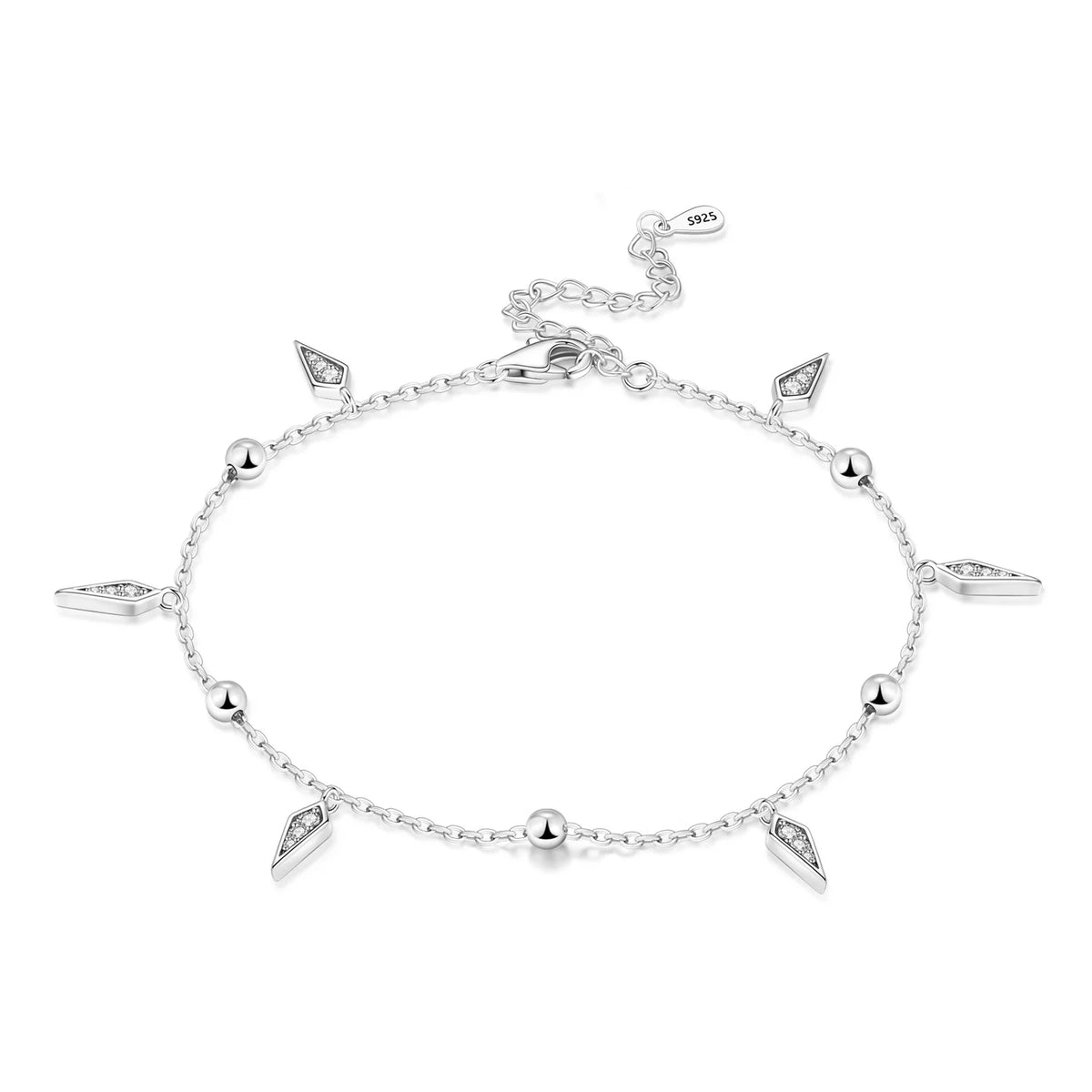 925 Silver Double-Layer Cross Anklet
