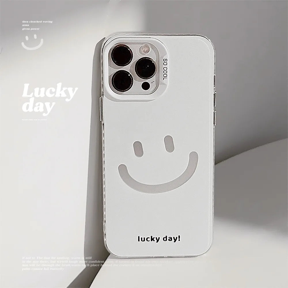 White Smiley Face iPhone Case