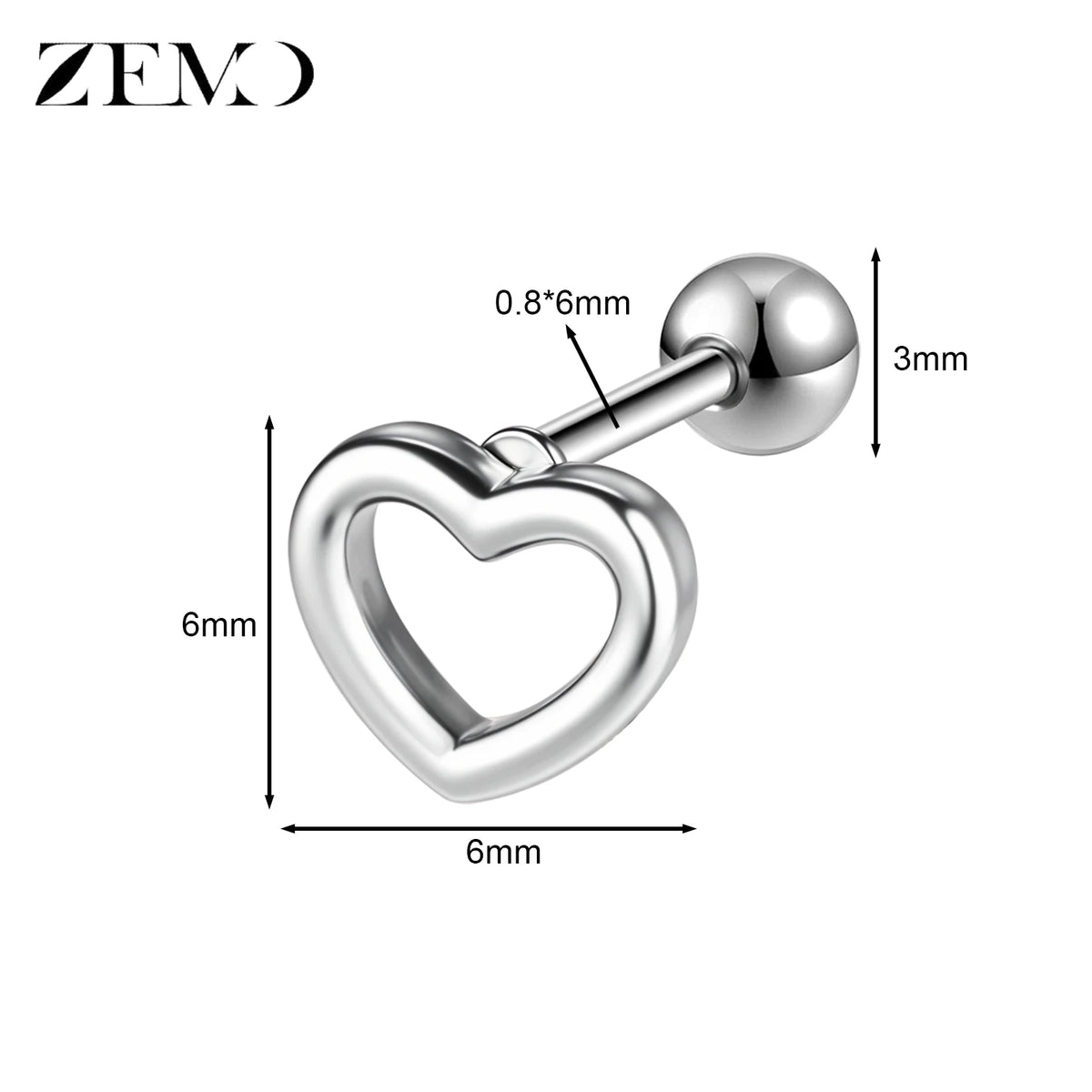 Cute Cartilage Stud Earring (20G, 1 Pc)