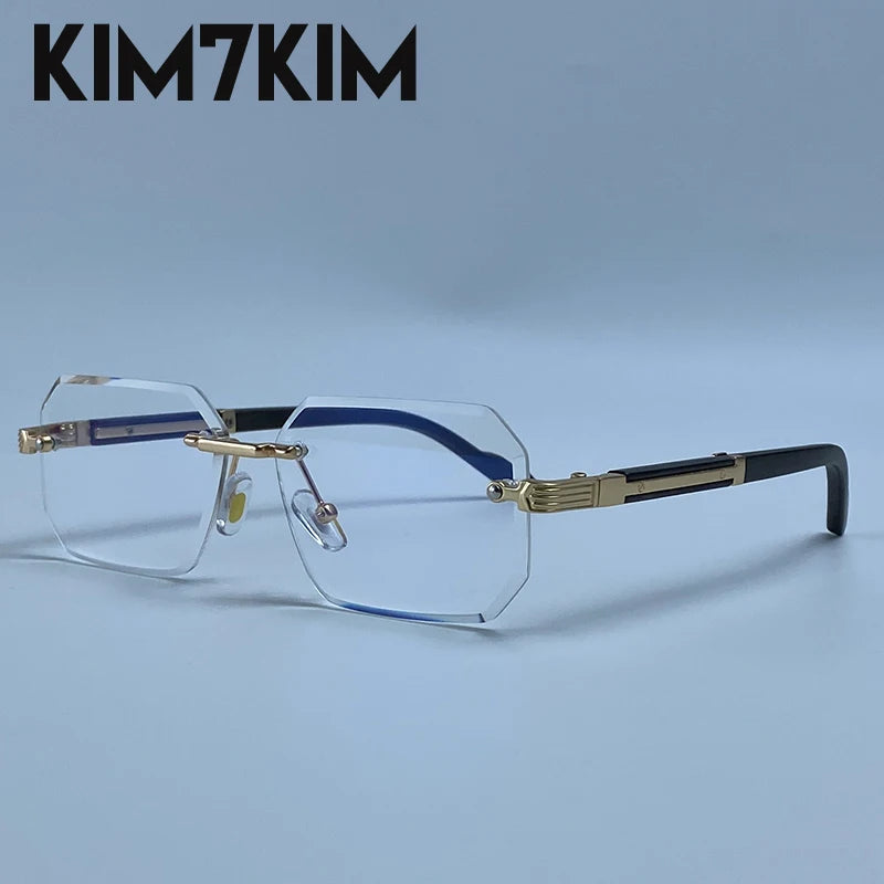 Men's Rimless Rectangle Sunglasses