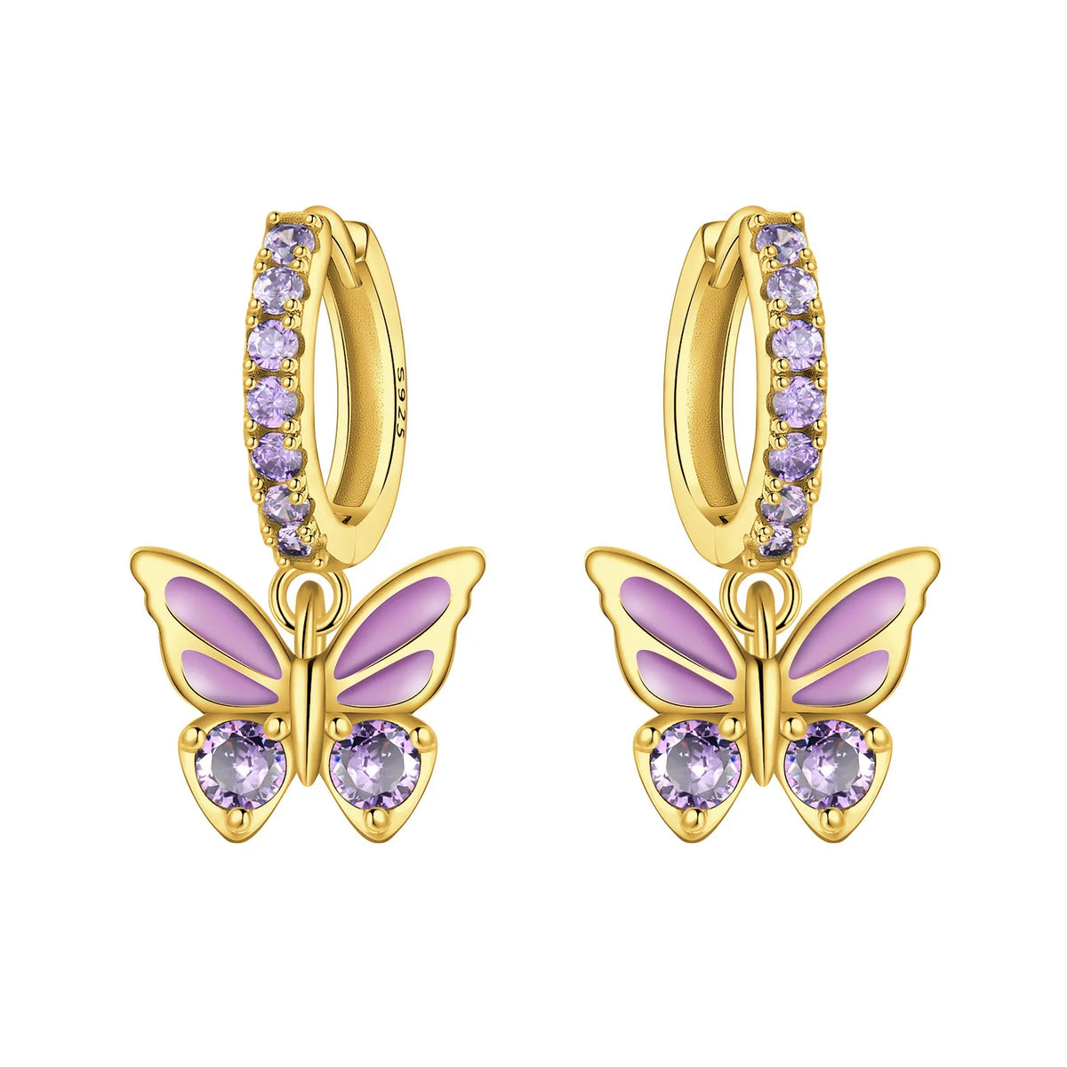 925 Silver 18K Gold Water Drop Earrings