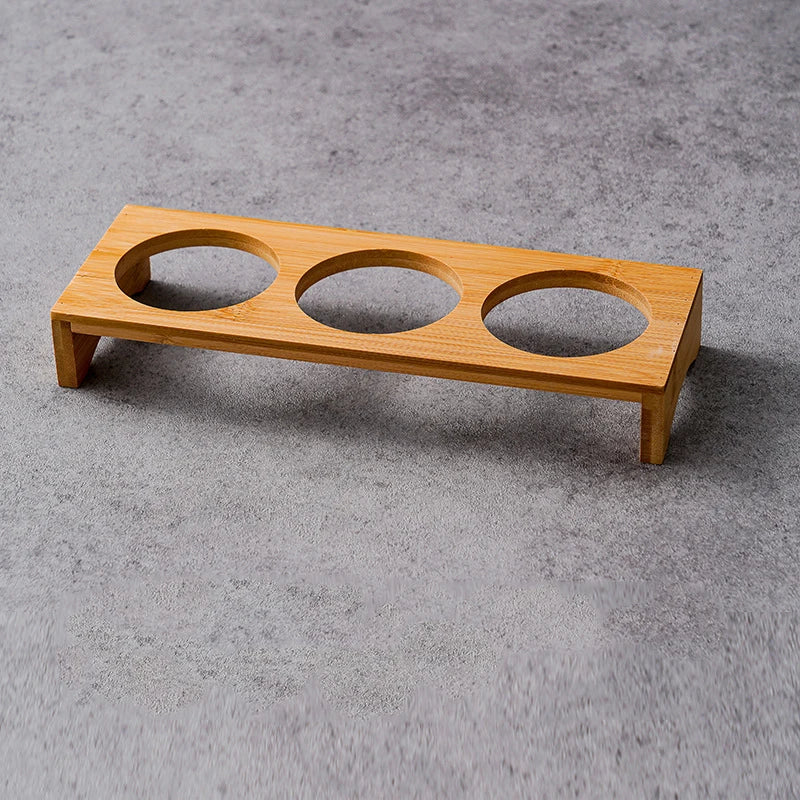 Bamboo Tray with Steel Dip Bowls