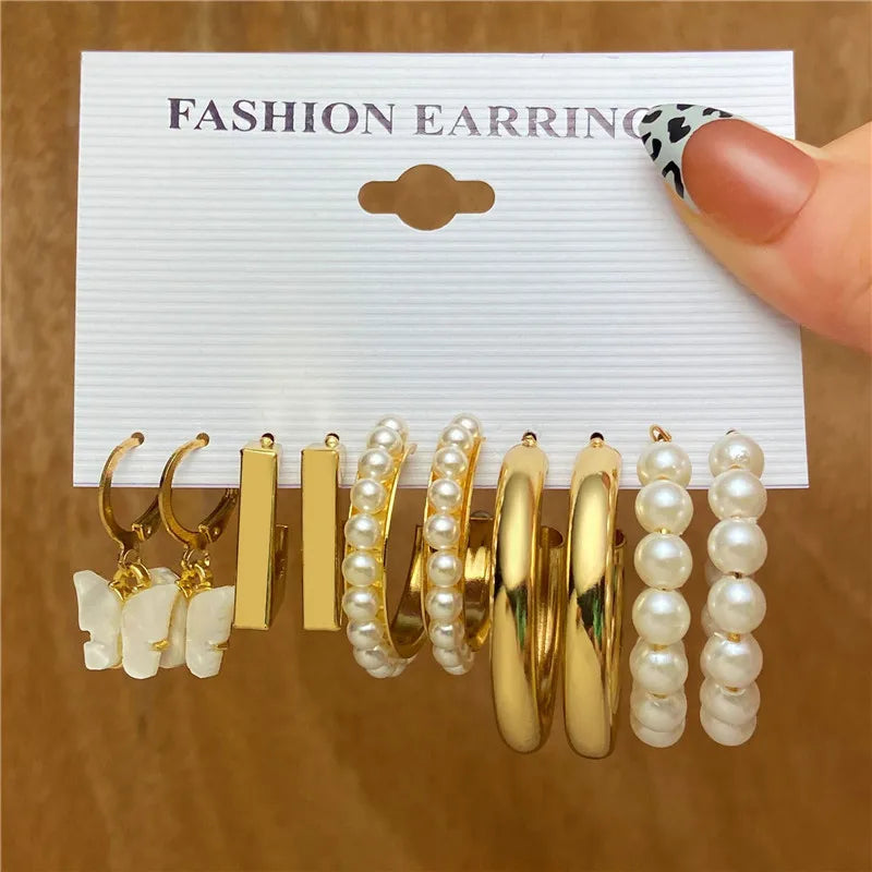 Earrings Set Butterfly Acrylic