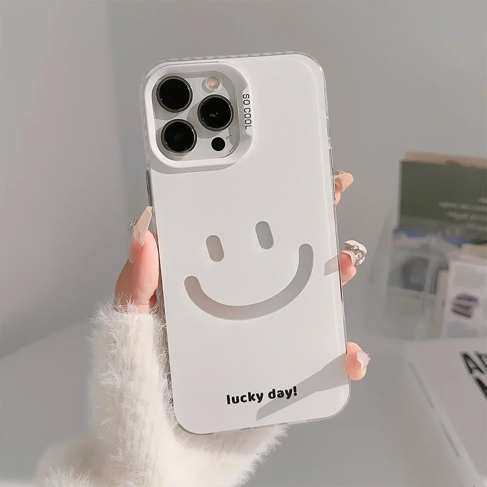 White Smiley Face iPhone Case