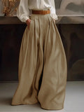 Satin High Waist Wide-Leg Trousers