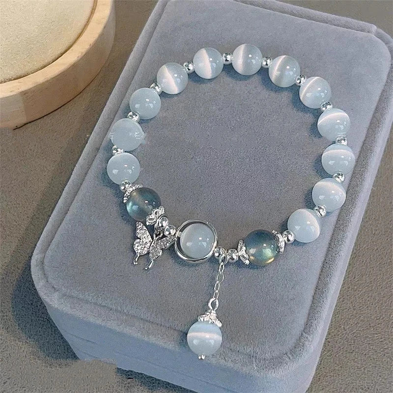 Crystal Butterfly Bead Bracelet