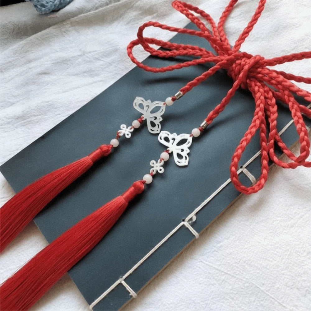 Handwoven Tassel Waist Tie Belt