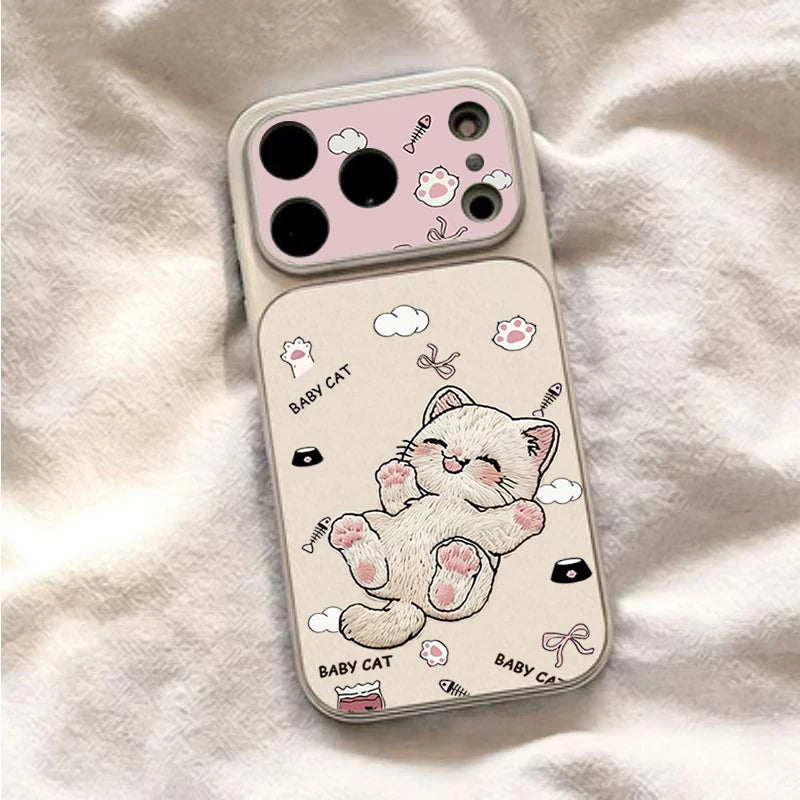 Embroidered Cat iPhone Case