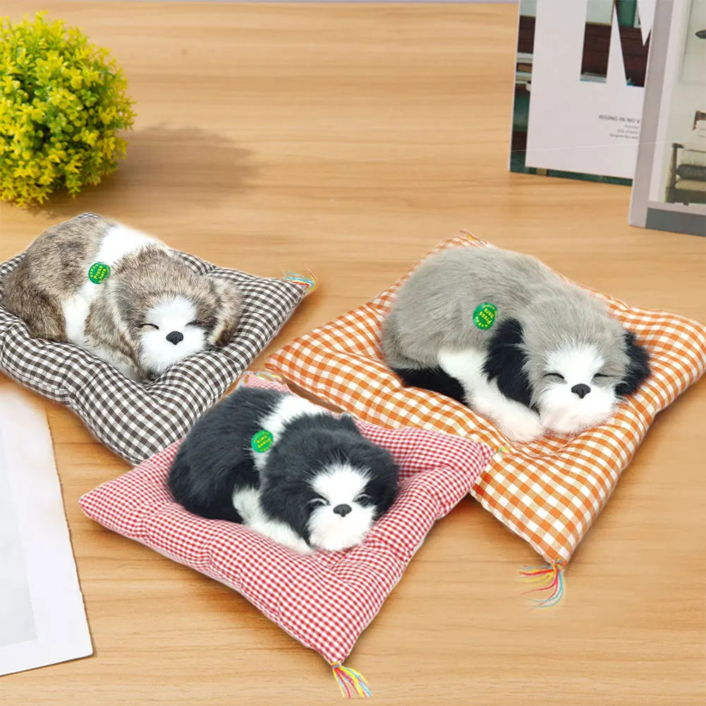 Sleeping Cat & Dog Plush with Sound