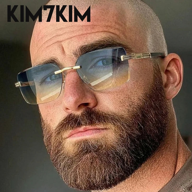 Men's Photochromic Rimless Sunglasses