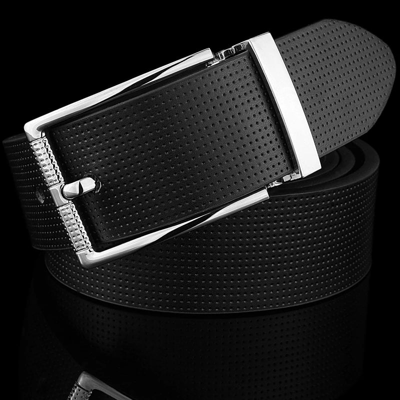 Men's White Leather Casual Belt