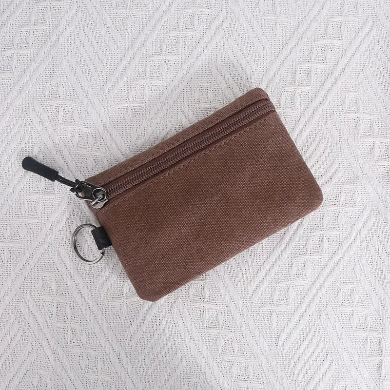 Canvas Mini Zip Coin Purse
