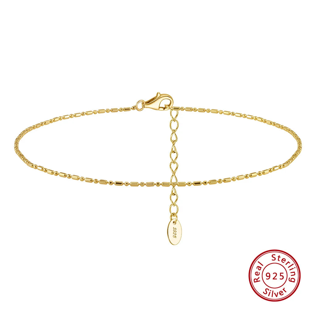14K Gold 925 Silver Cuban Anklet