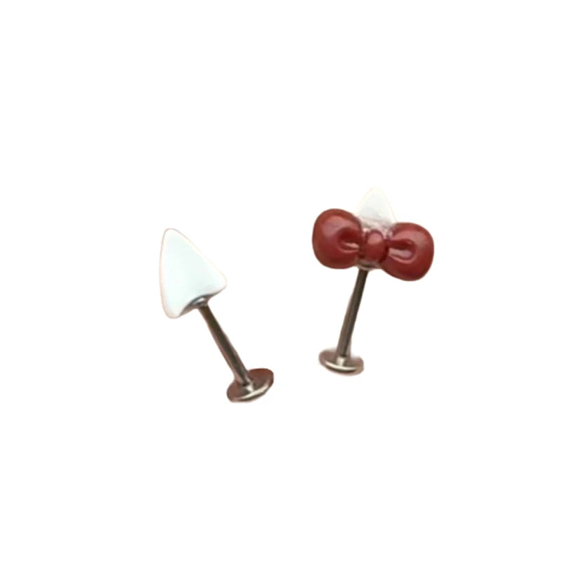 Titanium Bow Heart Cartilage Piercing