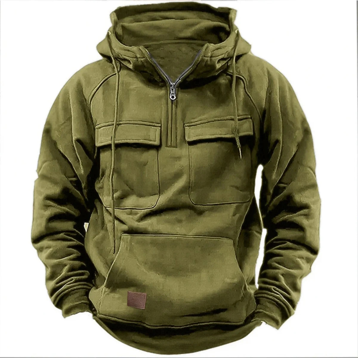 Men's Multi-Pocket Pullover Hoodie