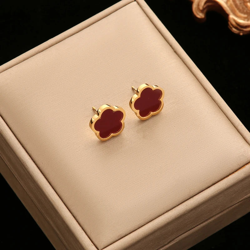🌸 EILIECK Flower Clover Jewelry Set