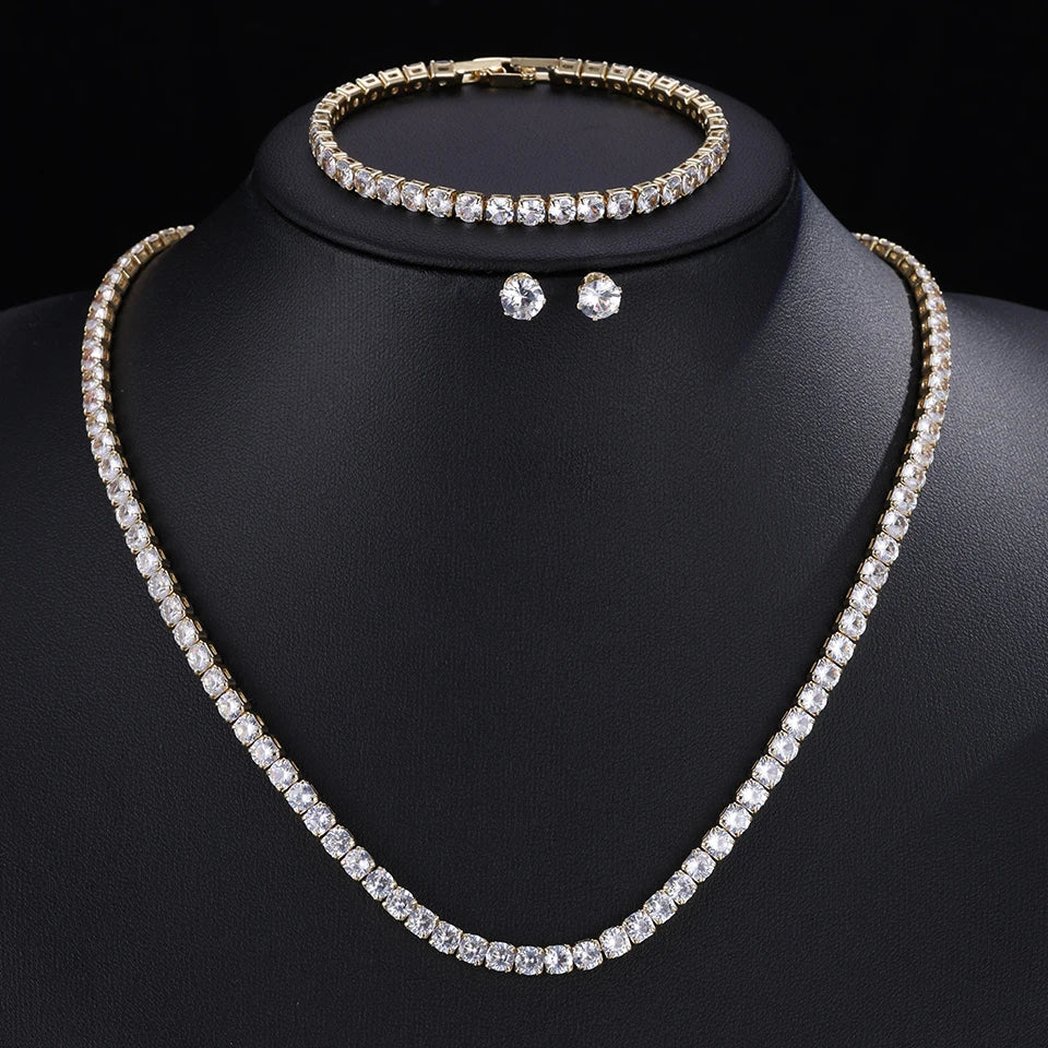 💎 ZAKOL Zircon Bridal Necklace Earrings Set