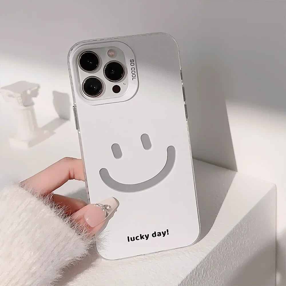 White Smiley Face iPhone Case