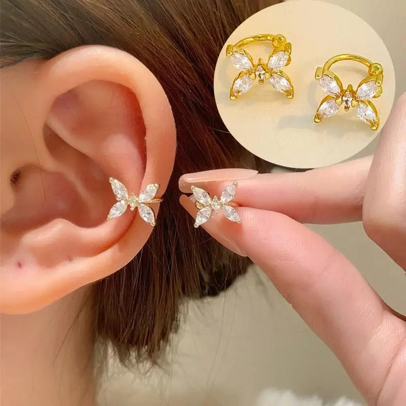 Zircon Butterfly Ear Cuff – No Piercing