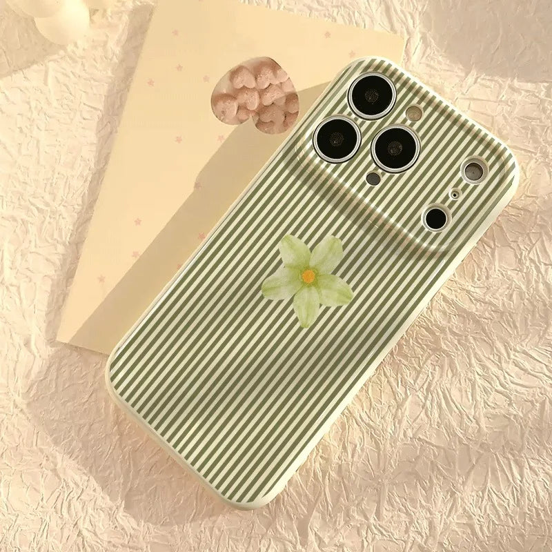 🌿 Olive Green Floral Phone Case