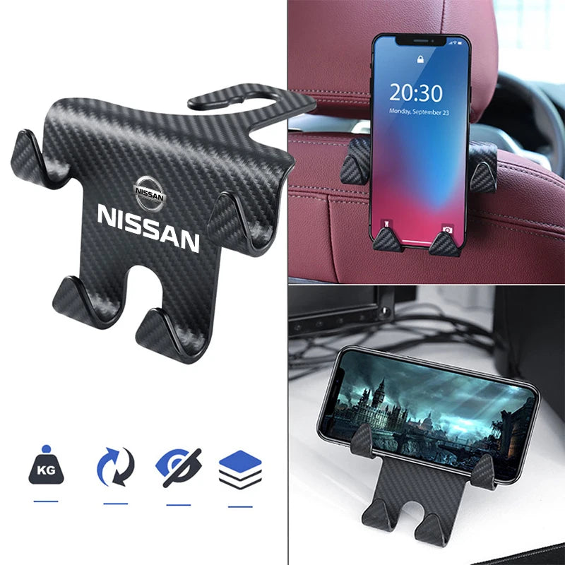 🪝 Car Back Seat Storage Hook & Phone Holder