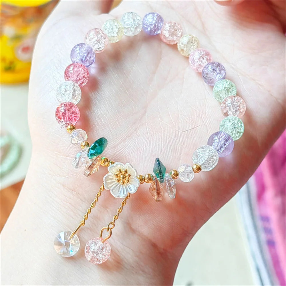 Daisy Crystal Bead Bracelet