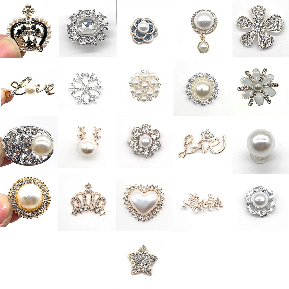 Metal Pearl Shoe Charms