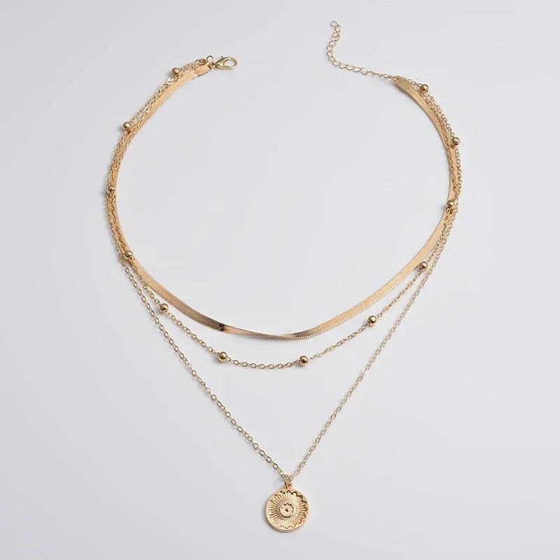 Three-Layer Sterling Silver Necklace