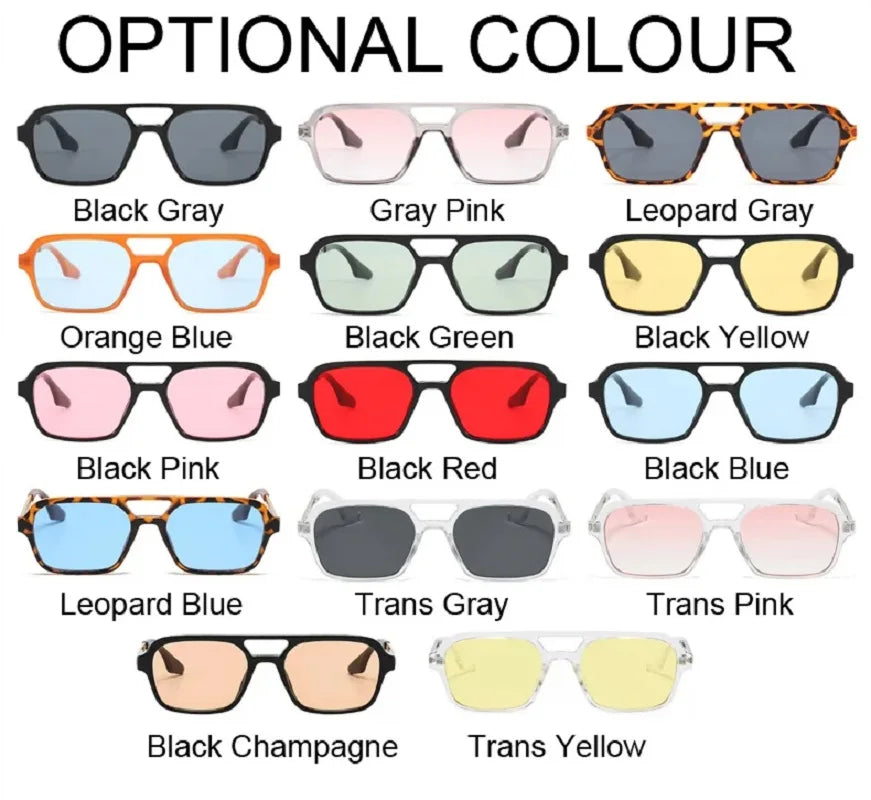 Retro Double Bridge Gradient Sunglasses