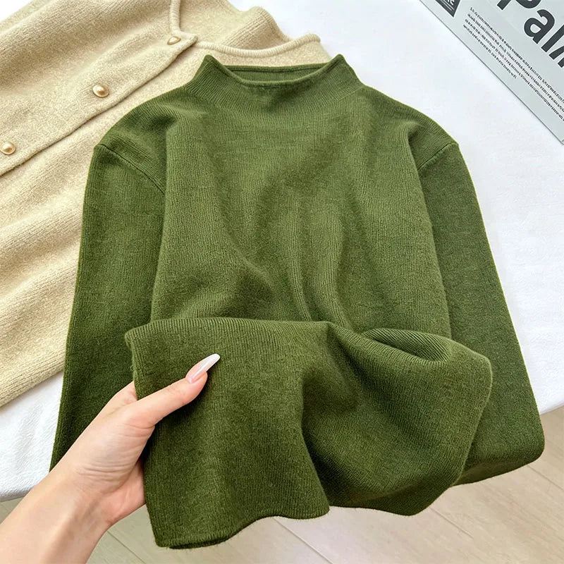 Mock Neck Soft Knit Pullover